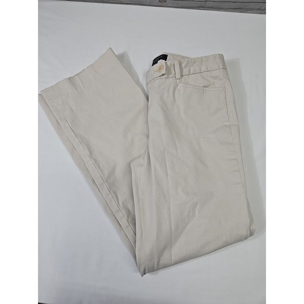 Talbots Signature Women's Sz 6 Cotton Stretch Pants‎ Beige Boot Cut Chino Dress